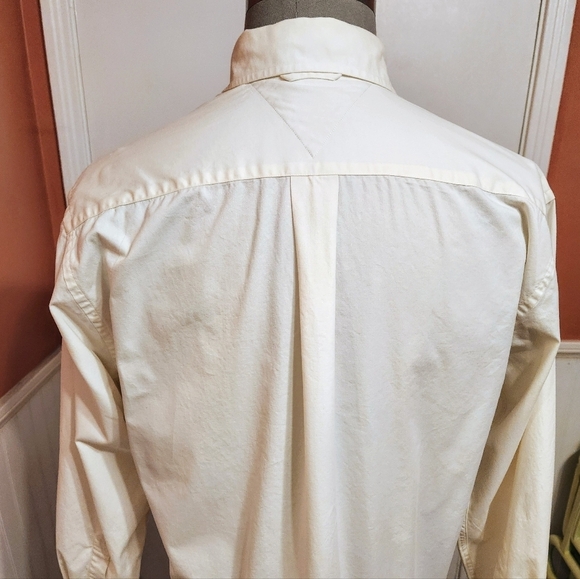 Tommy Hilfiger Beige Dress Shirt Button Down Collar Small - Picture 5 of 8